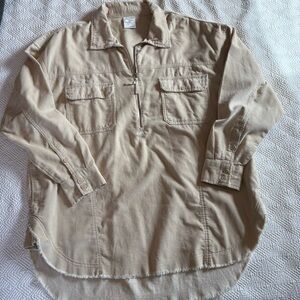 Aerie Tan Button-Up Shirt